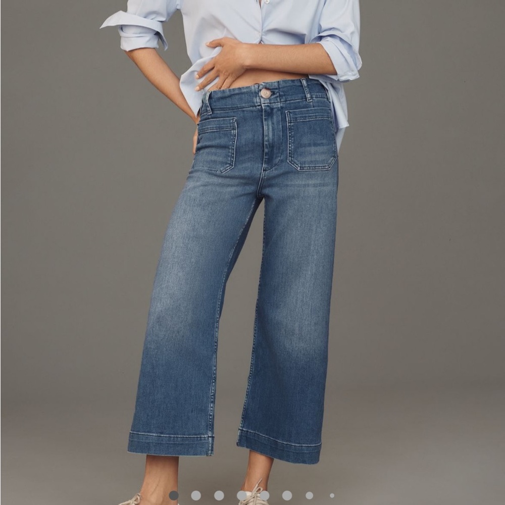 NWT The Colette High Rise Crop Wide-Leg Jeans by Maeve